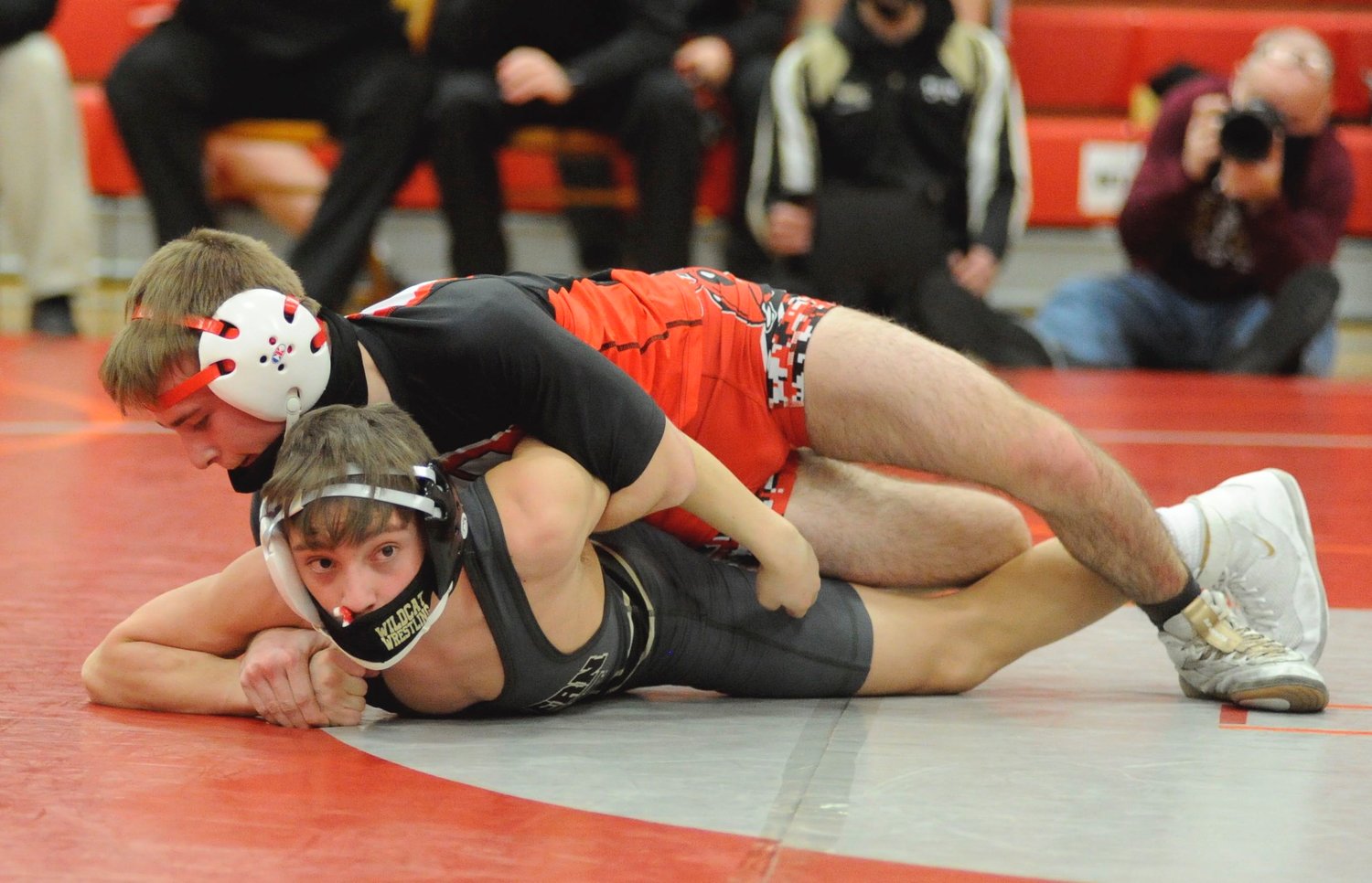 In bout #6, Honesdale’s Tristyn Bodie won by fall in the 126-pound weight class. Bodie was a district finalist.